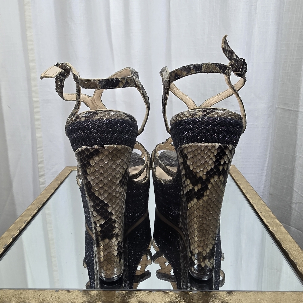 Giorgio Armani Python Wedge Sandals - image 5